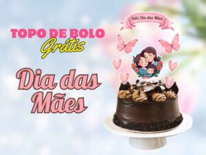 capa topo de bolo dia das mães