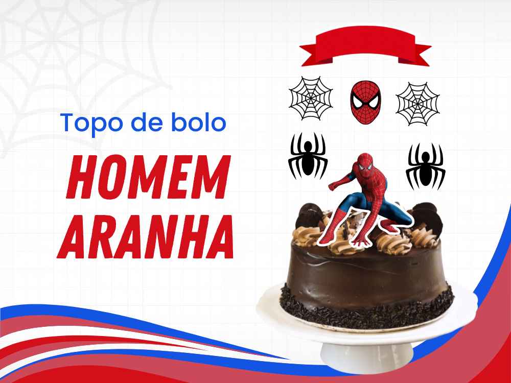 bolo com cobertura de chocolate com topo de bolo homem aranha