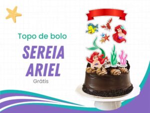 capa topo de bolo sereia ariel