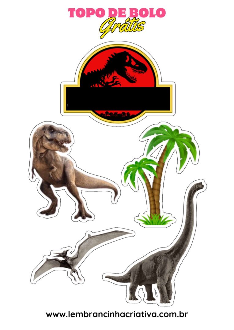 topo de bolo jurassic park