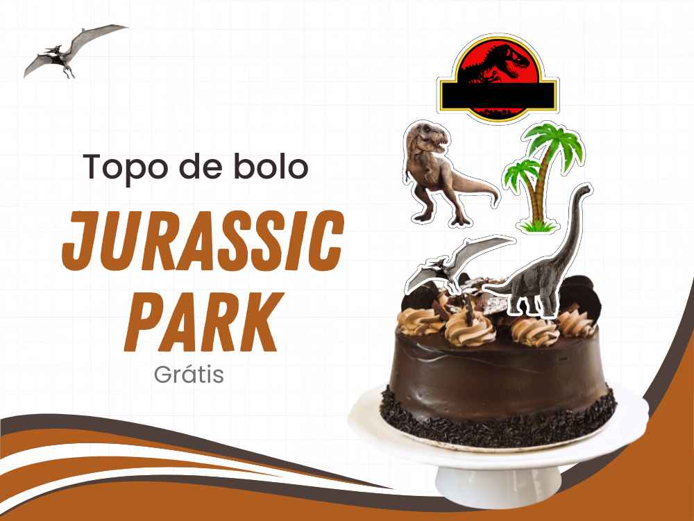 capa topo de bolo jurassic park