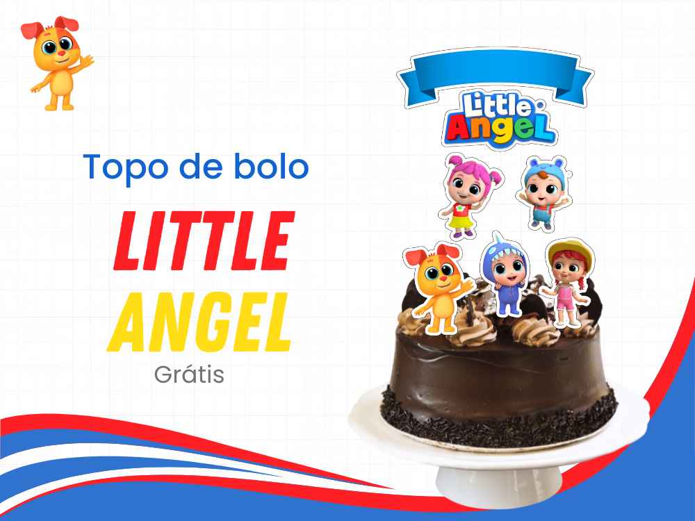 capa topo de bolo little angel