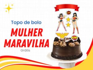 capa topo de bolo mulher maravilha