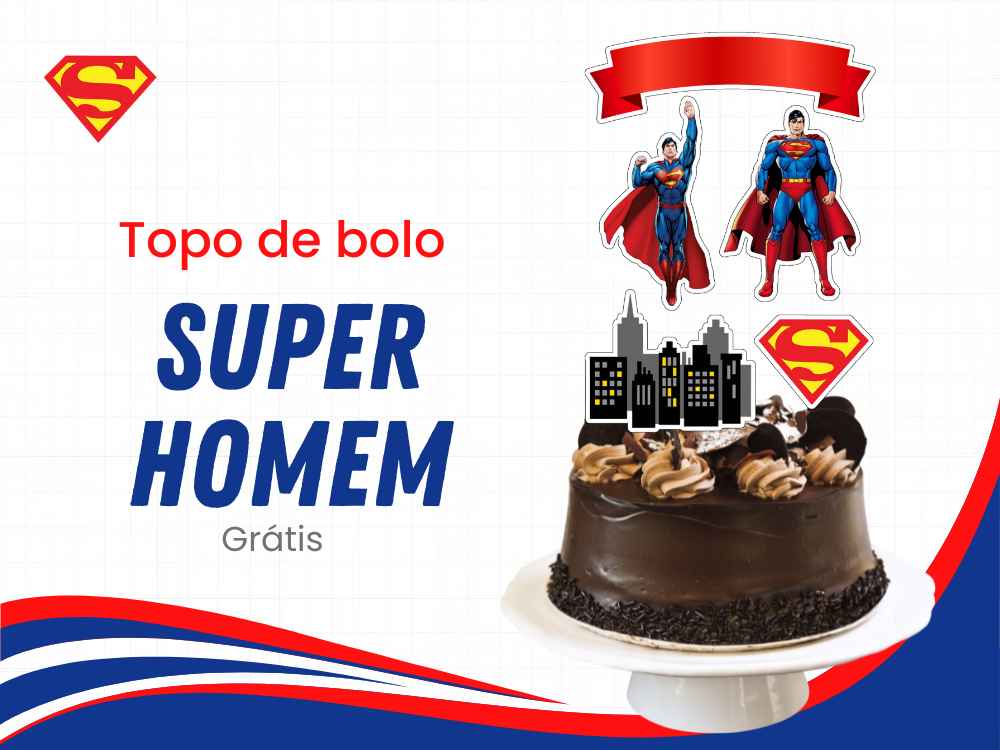 capa topo de bolo super homem