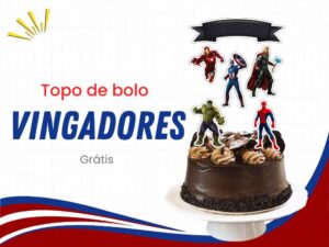 capa topo de bolo vingadores