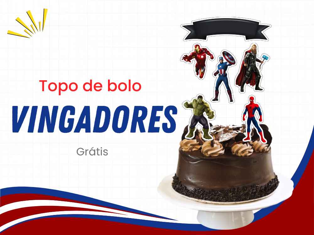 capa topo de bolo vingadores