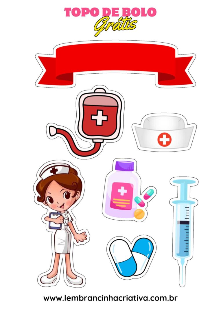 topo de bolo enfermagem