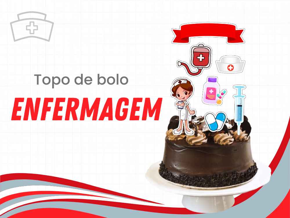 capa topo de bolo enfermagem