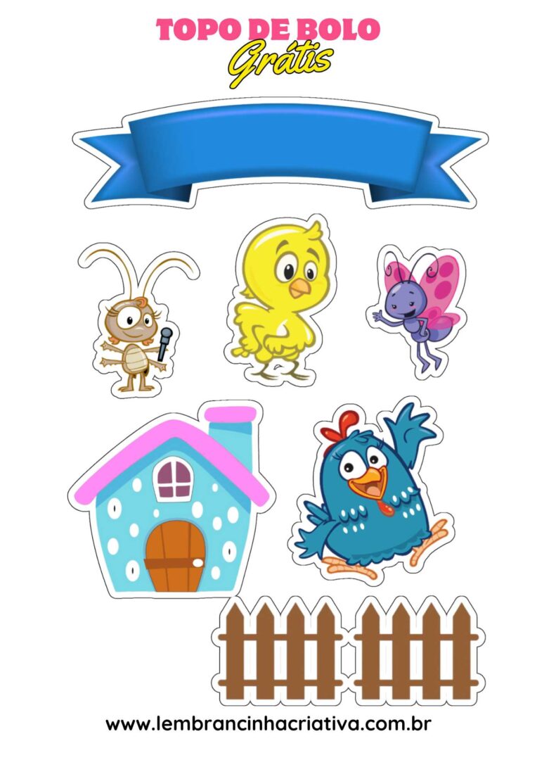 topo de bolo galinha pintadinha