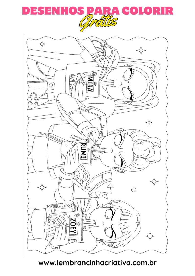 desenho das guerreiras do k-pop para colorir, modelo 10