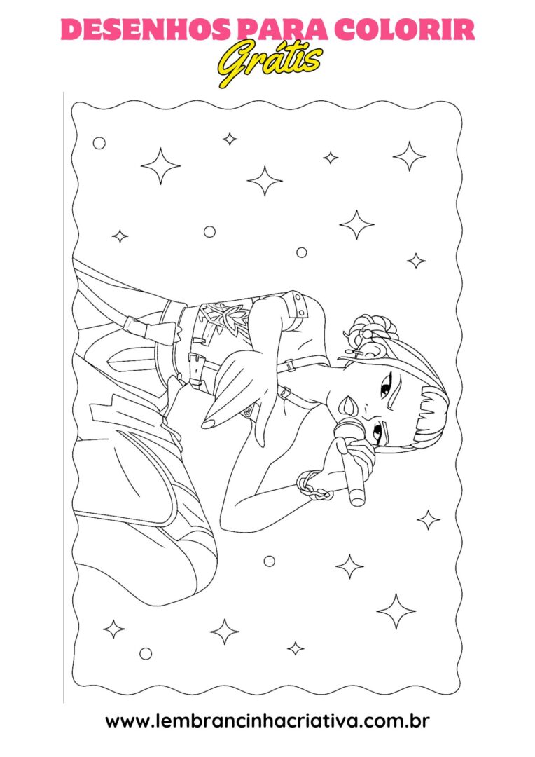 desenho das guerreiras do k-pop para colorir, modelo 12