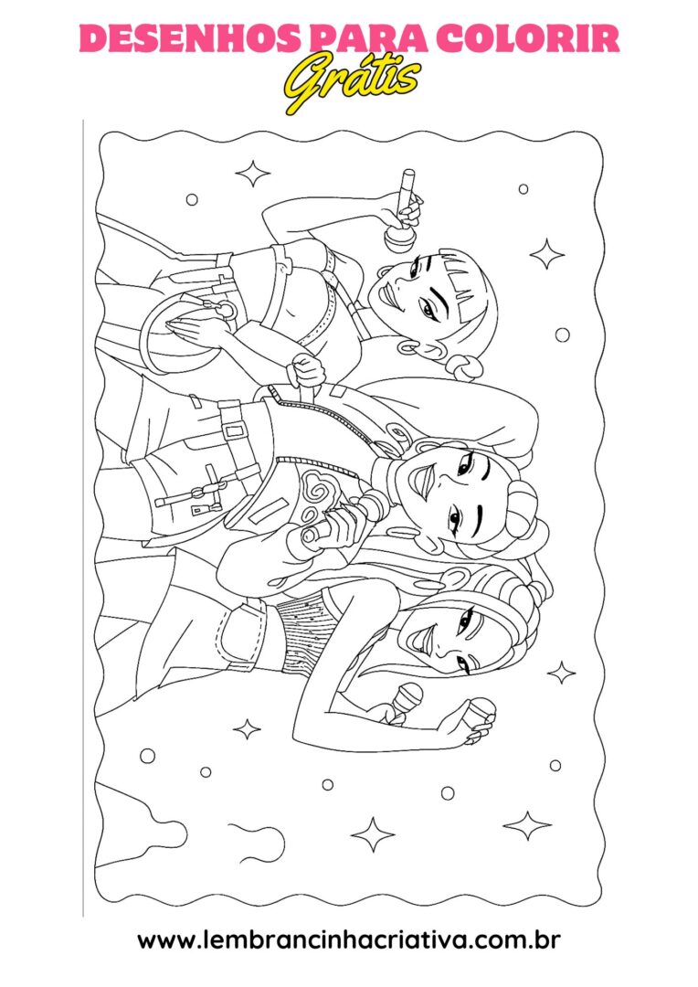 desenho das guerreiras do k-pop para colorir, modelo 15