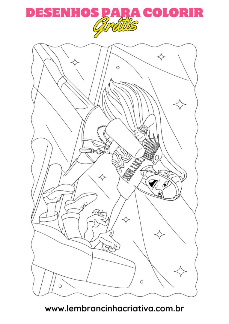 desenho das guerreiras do k-pop para colorir, modelo 2