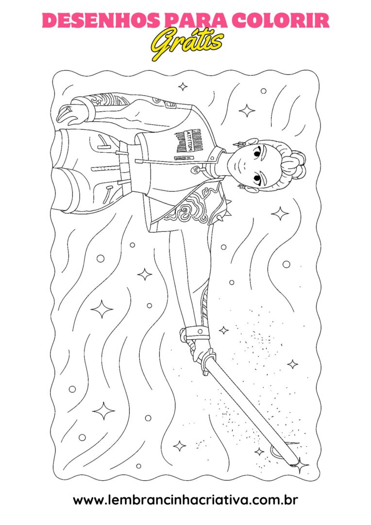 desenho das guerreiras do k-pop para colorir, modelo 4