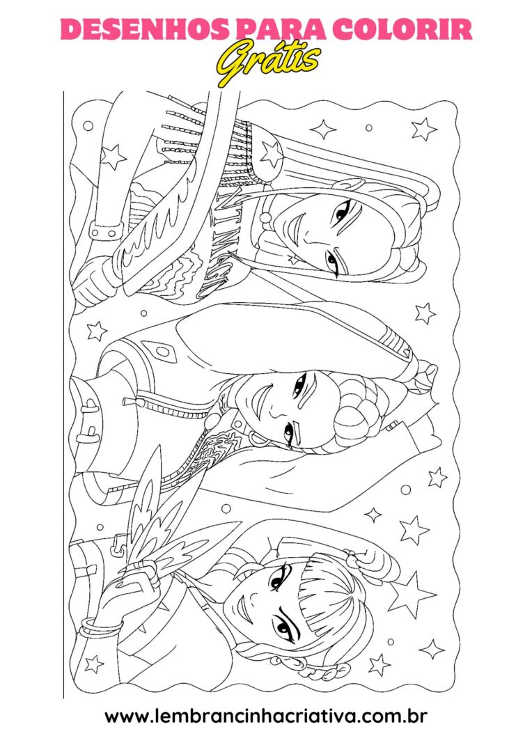 desenho das guerreiras do k-pop para colorir, modelo 6