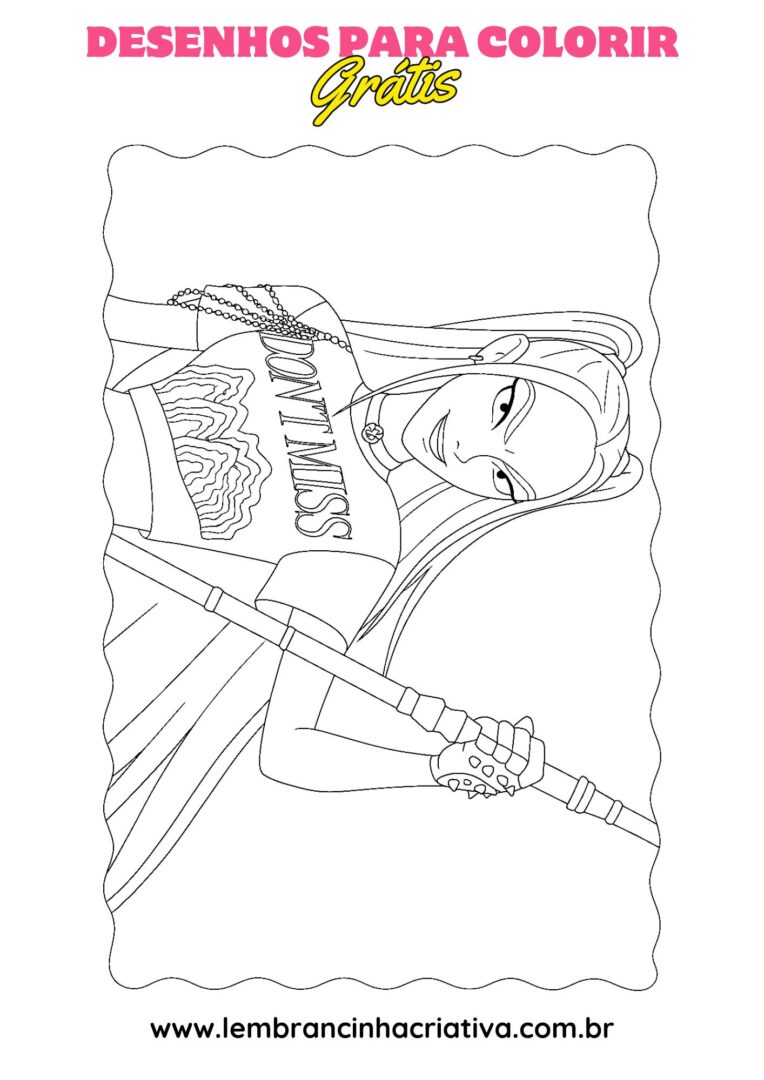 desenho das guerreiras do k-pop para colorir, modelo 7