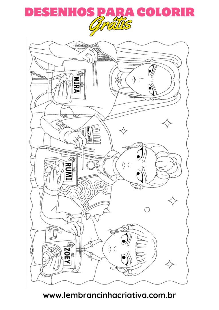 desenho das guerreiras do k-pop para colorir, modelo 9