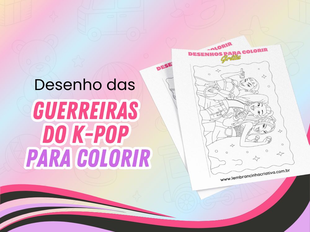 capa desenho das guerreiras do k-pop para colorir
