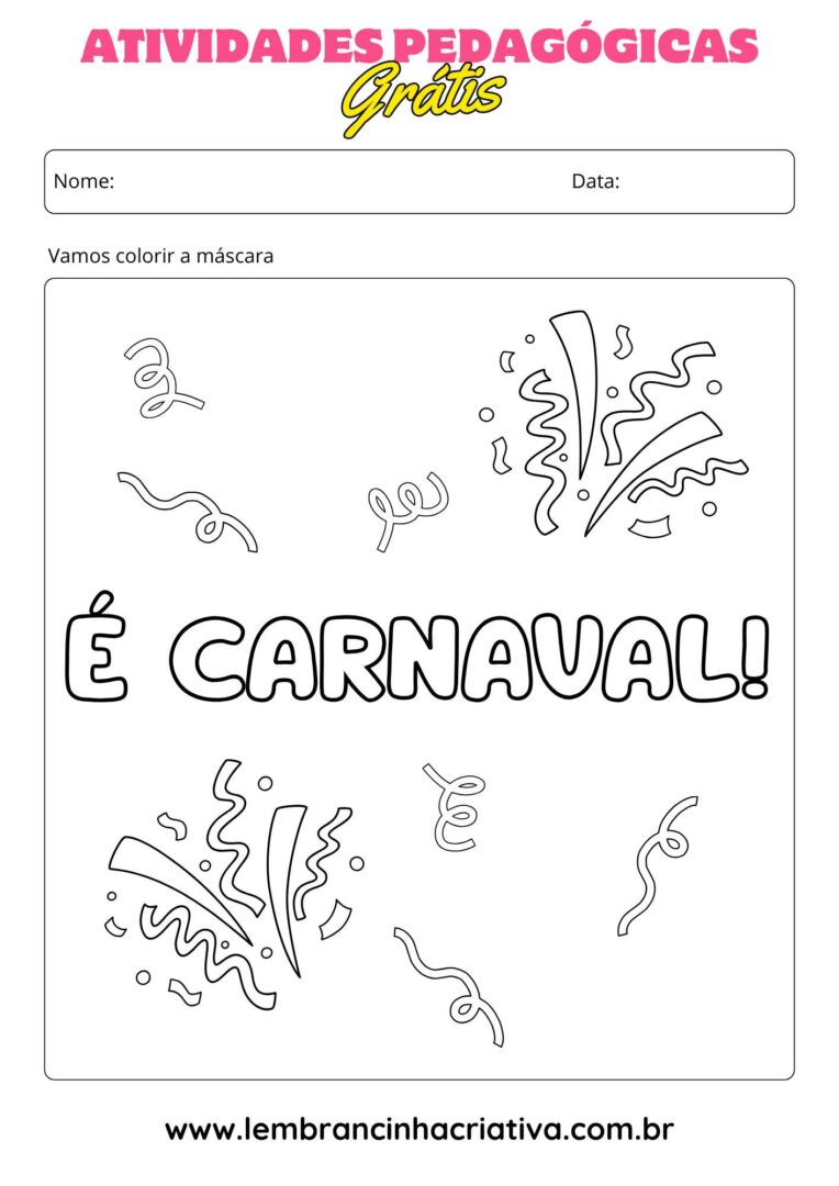 desenho de carnaval para para pintar, modelo é carnaval