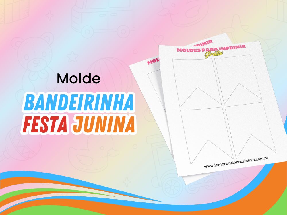 capa molde bandeirinha de festa junina