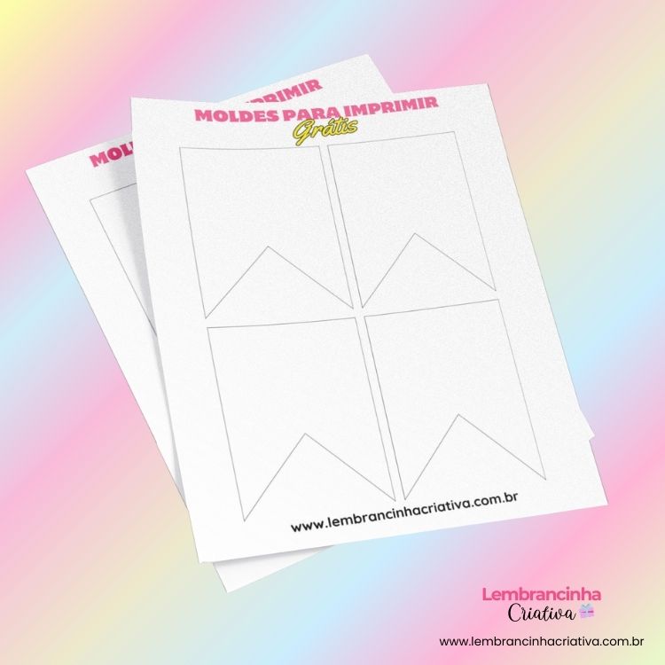 2 folhas impressas de bandeirinha de festa junina