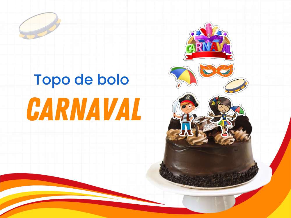 capa topo de bolo carnaval