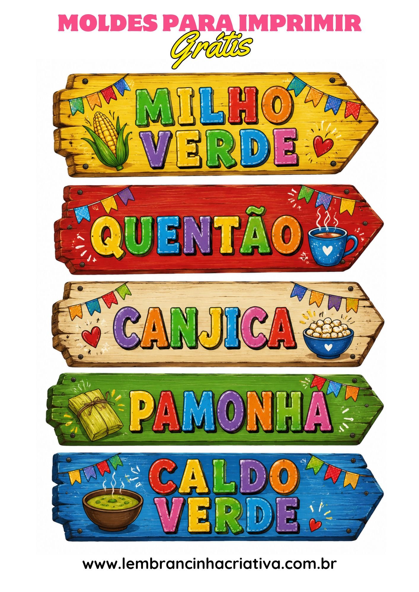 Plaquinhas Festa Junina para Imprimir Grátis - lembrancinhacriativa.com.br