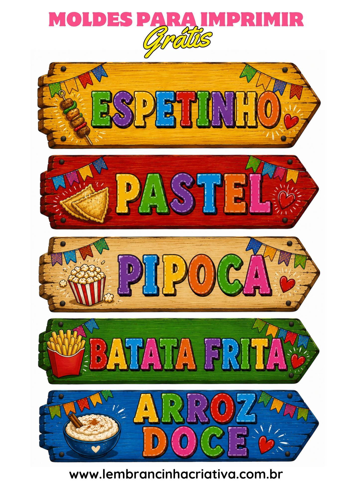 Plaquinhas Festa Junina para Imprimir Grátis - lembrancinhacriativa.com.br