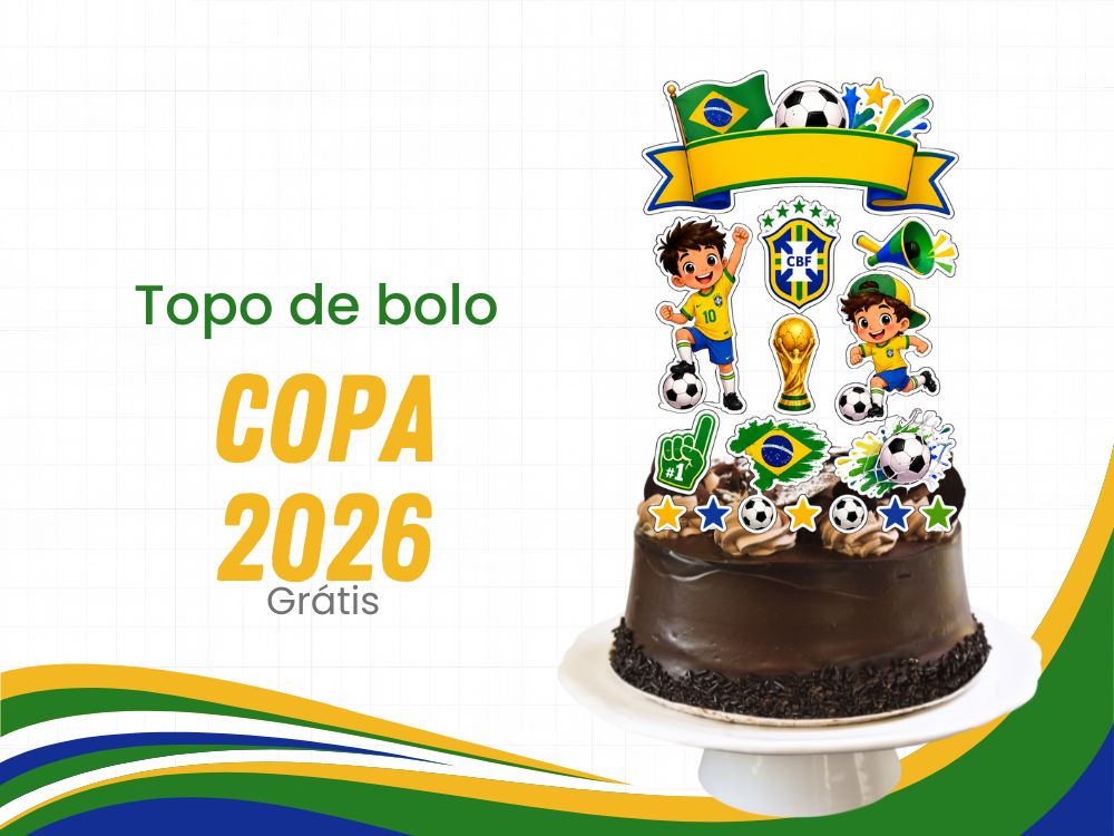 capa topo de bolo copa do mundo 2026