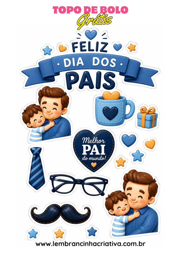 topo de bolo dia dos pais