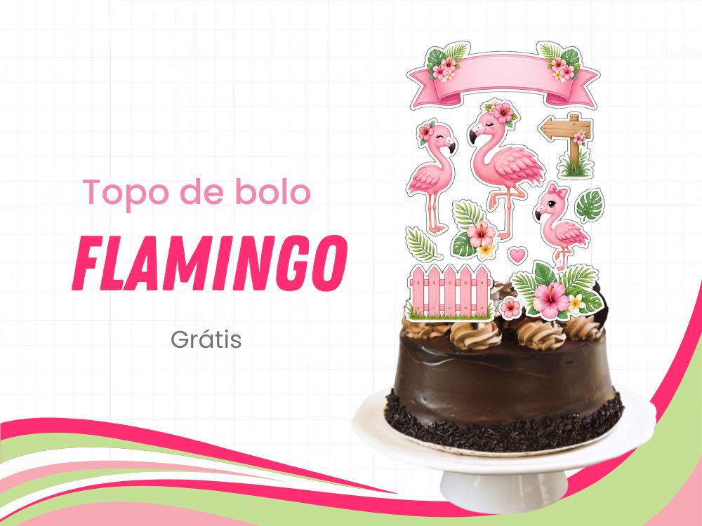 topo de bolo flamingo