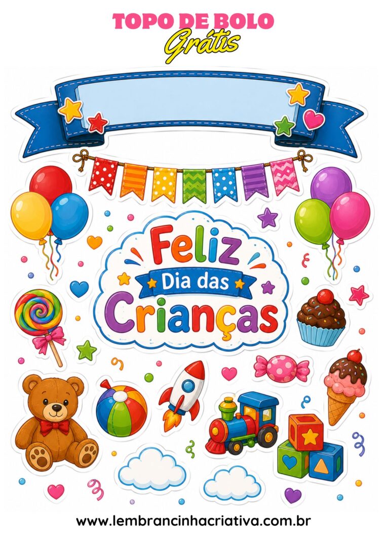 topo de bolo dia das crianças