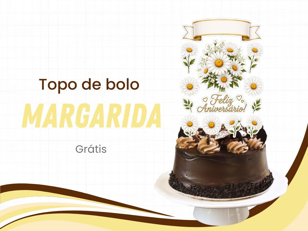 topo de bolo margarida