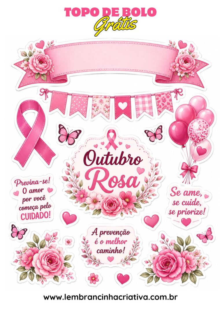 topo de bolo outubro rosa