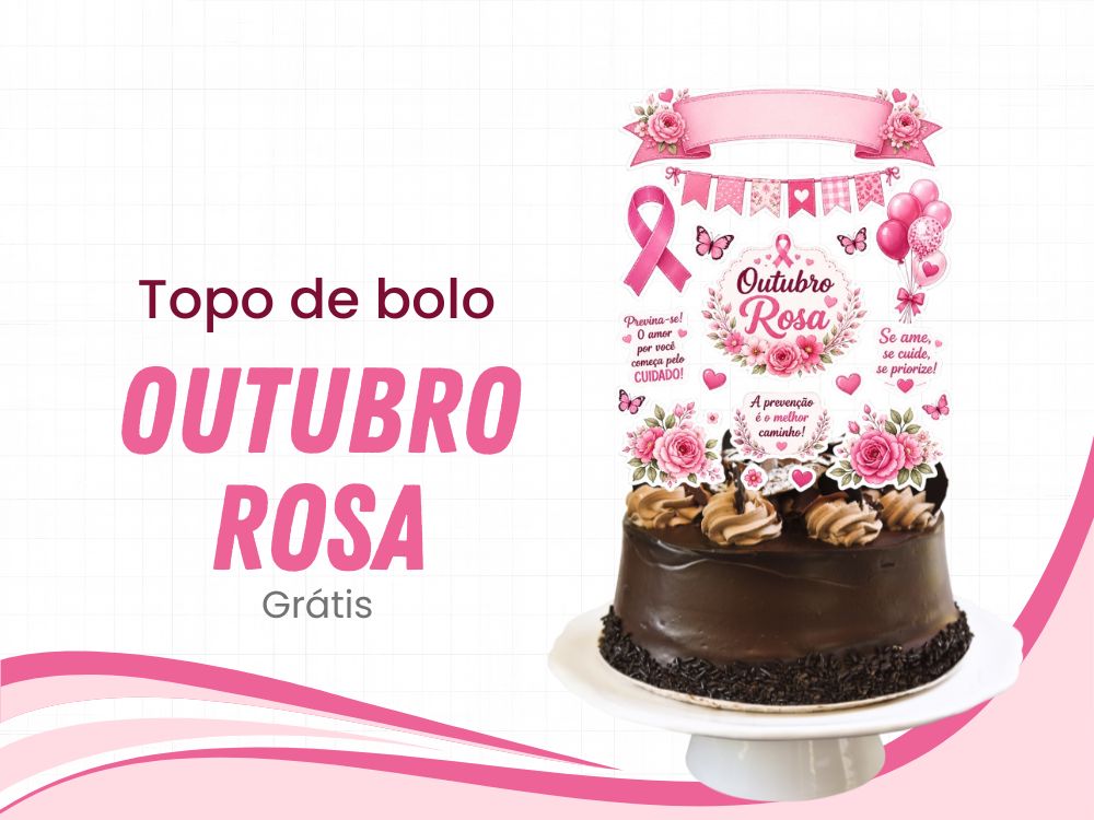 topo de bolo outubro rosa