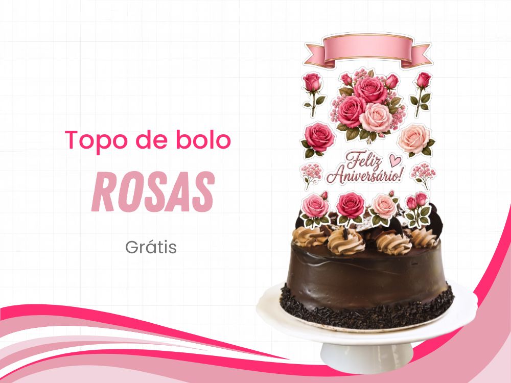 topo de bolo rosas