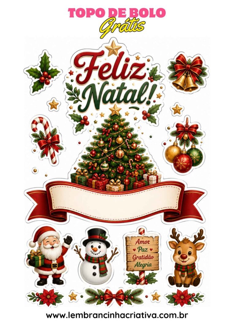 topo de bolo natal