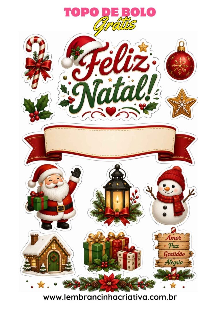 topo de bolo natal