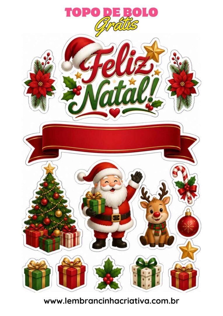 topo de bolo natal